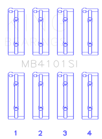 King Engine Bearings King Alpha Romeo AR 01928 / AR 06430 / AR 64102 / AR 64101 / AR 06120 / AR 01932 Main Bearing Set