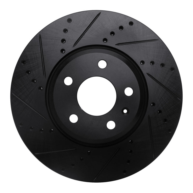 R1 Concepts R1 08-25 Audi A4 (Mexico) Front Left Drilled & Slotted Black Brake Rotor