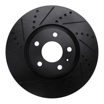 R1 Concepts R1 08-25 Audi A4 (Mexico) Front Left Drilled & Slotted Black Brake Rotor