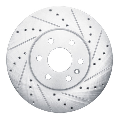 R1 Concepts R1 21-22 Chevrolet Colorado Front Right Drilled & Slotted Silver Brake Rotor