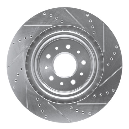 R1 Concepts R1 00-06 Jaguar XJR Front Left Drilled & Slotted Silver Brake Rotor