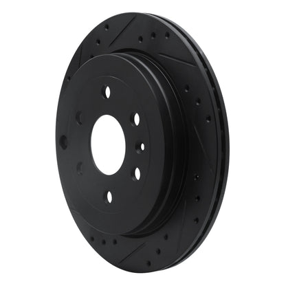 R1 Concepts R1 07-17 Buick Enclave Rear Left Drilled & Slotted Black Brake Rotor