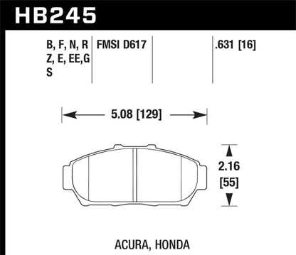Hawk Performance Hawk 94-01 Acura Integra (excl Type R)  HPS Street Front Brake Pads