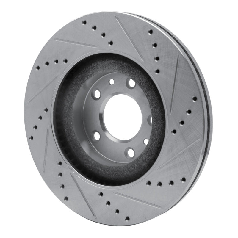 R1 Concepts R1 07-15 Mazda CX-9 Front Left Drilled & Slotted Silver Brake Rotor