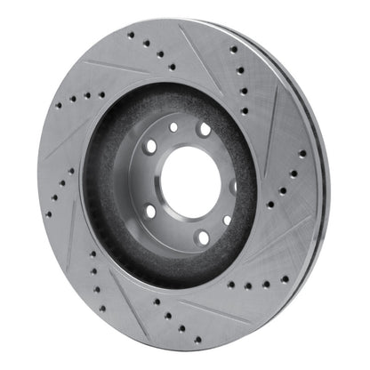 R1 Concepts R1 07-15 Mazda CX-9 Front Left Drilled & Slotted Silver Brake Rotor