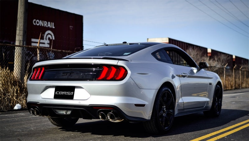CORSA Performance Corsa 2018-2023 Ford Mustang GT Fastback 5.0L 3in Cat-Back System Dual Rear Exit w/ 4in PolishedTips