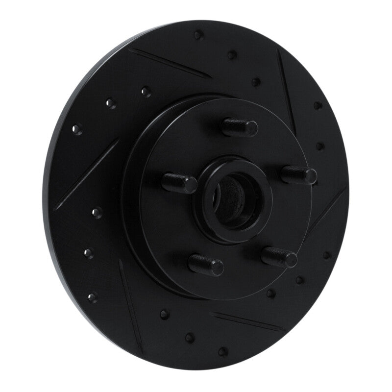R1 Concepts R1 84-87 Pontiac Fiero Front Right Drilled & Slotted Black Brake Rotor