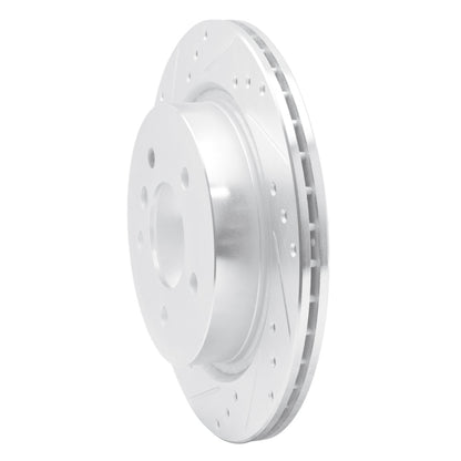 R1 Concepts R1 09-16 BMW Z4 Rear Left Drilled & Slotted Silver Brake Rotor