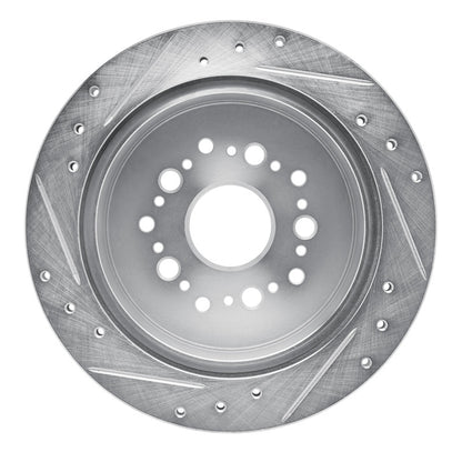 R1 Concepts R1 92-98 Lexus SC300 Rear Right Drilled & Slotted Silver Brake Rotor