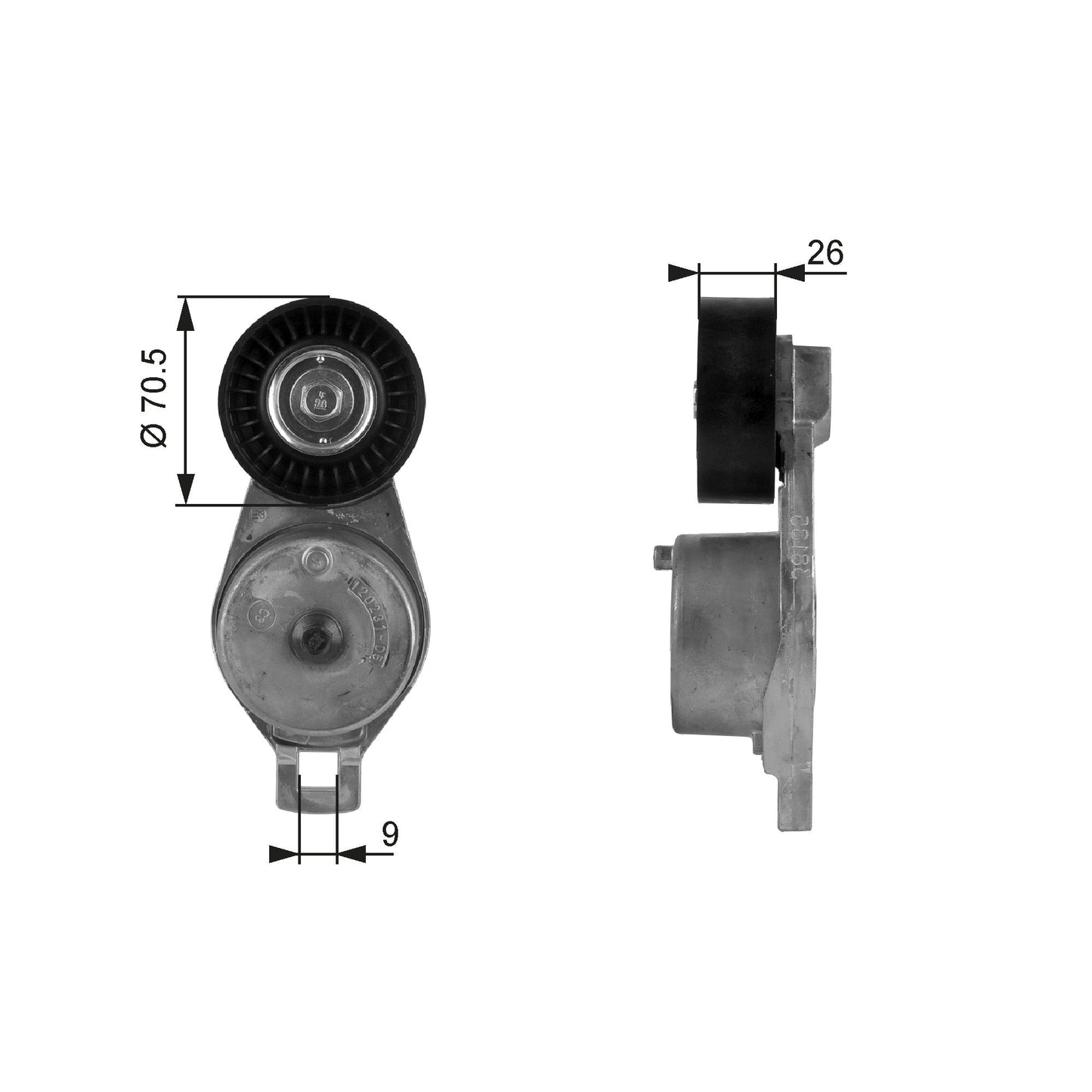 GATES GATT38185 V-Ribbed Belt Tensioner Pulley