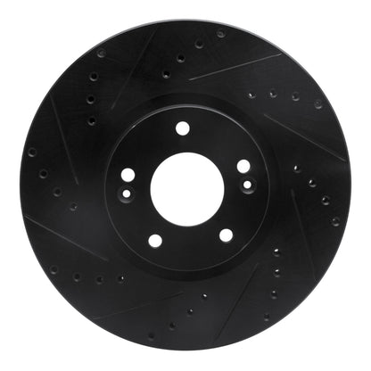 R1 Concepts R1 07-12 Hyundai Veracruz Front Left Drilled & Slotted Black Brake Rotor