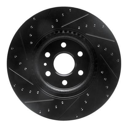R1 Concepts R1 10-16 Cadillac SRX Front Right Drilled & Slotted Black Brake Rotor