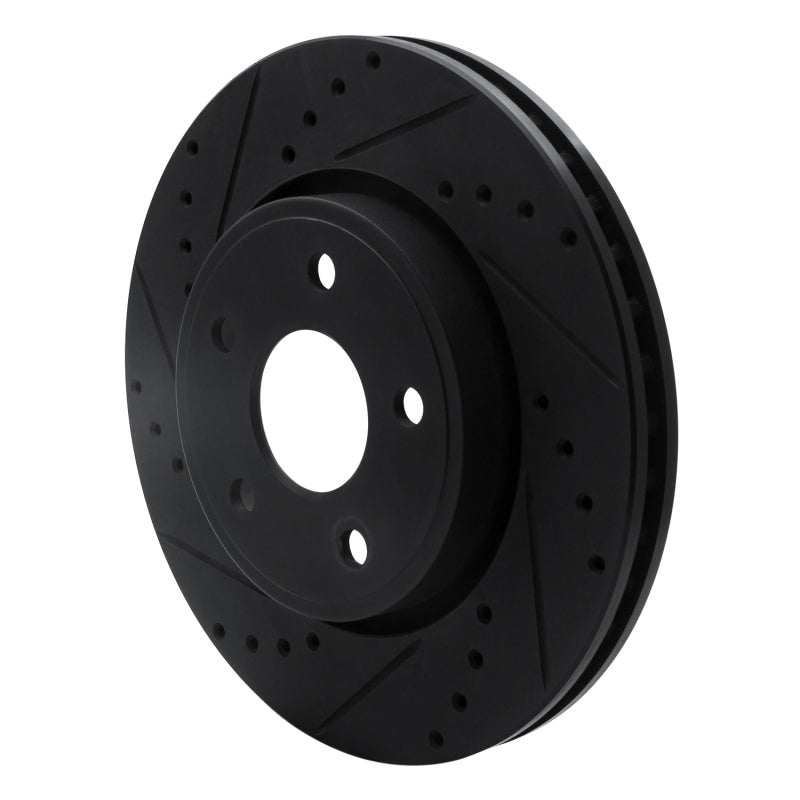 R1 Concepts R1 05-10 Jeep Commander Front Left Drilled & Slotted Black Brake Rotor