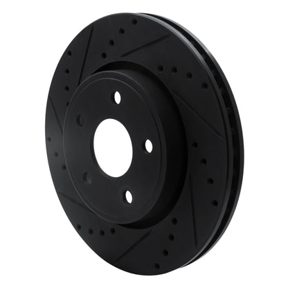 R1 Concepts R1 05-10 Jeep Commander Front Left Drilled & Slotted Black Brake Rotor