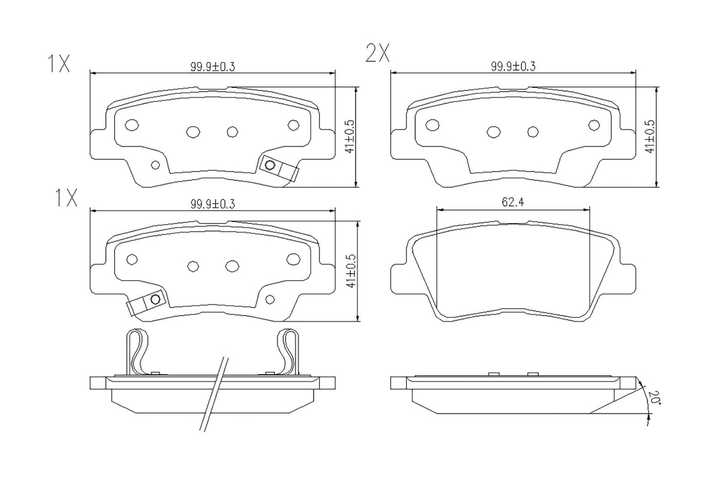 BOGAP Y8210141 Brake Pad Set, Disc Brake