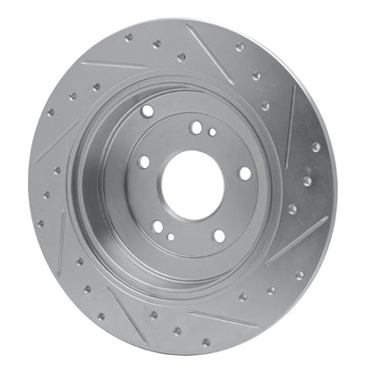 R1 Concepts R1 10-16 Hyundai Genesis Coupe Rear Left Drilled & Slotted Silver Brake Rotor