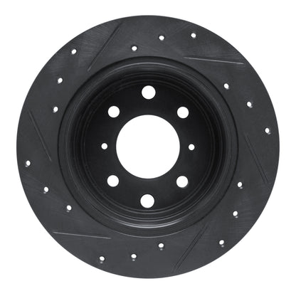 R1 Concepts R1 64-94 Alfa Romeo GTZ Rear Right Drilled & Slotted Black Brake Rotor