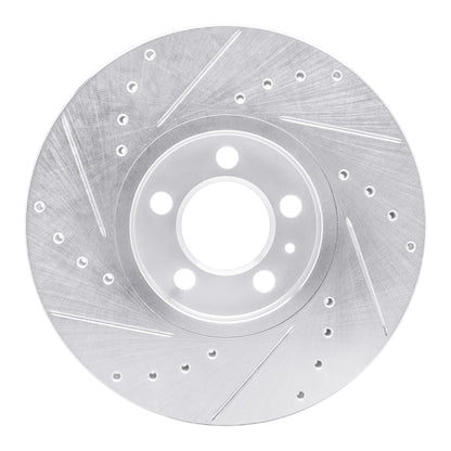 R1 Concepts R1 96-98 Volkswagen Passat (USA/Canada) Front Right Drilled & Slotted Silver Brake Rotor