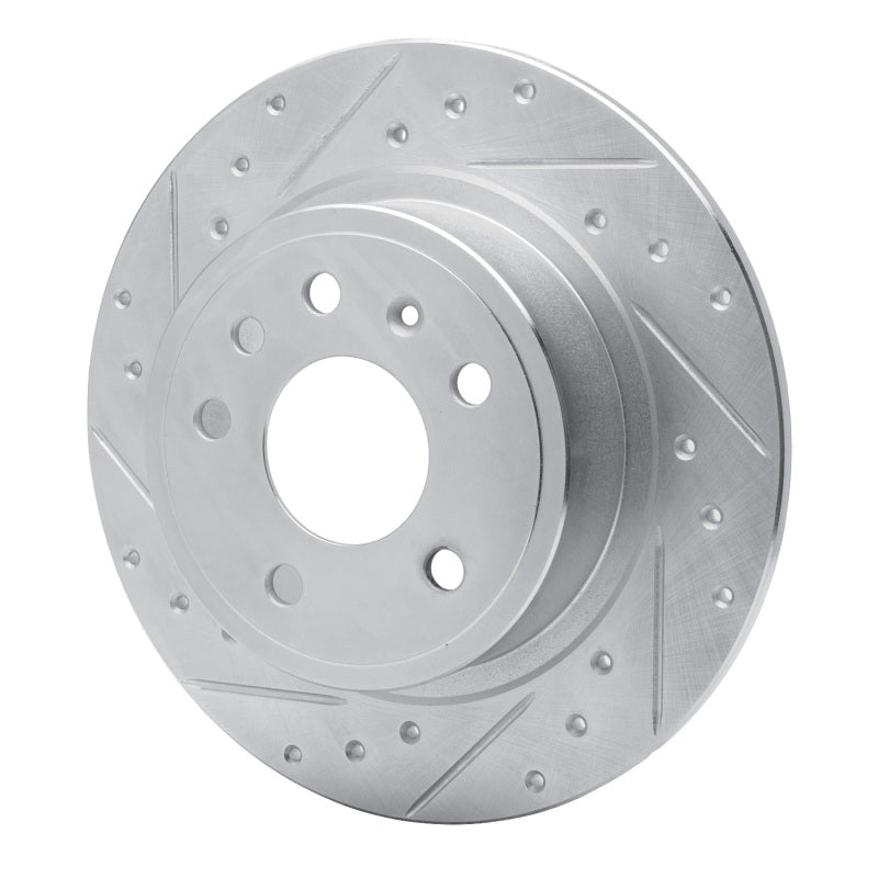 R1 Concepts R1 99-10 Saab 9-5 Rear Left Drilled & Slotted Silver Brake Rotor