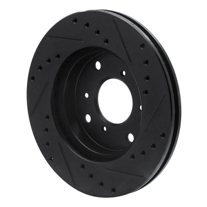 R1 Concepts R1 98-02 Acura CL Front Left Drilled & Slotted Black Brake Rotor