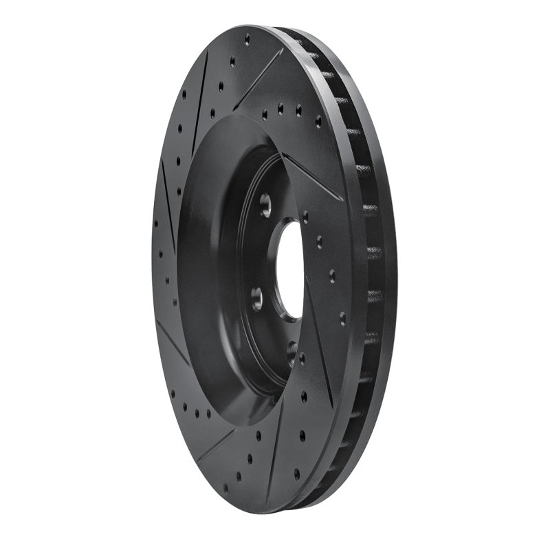 R1 Concepts R1 11-25 Dodge Durango Front Right Drilled & Slotted Black Brake Rotor
