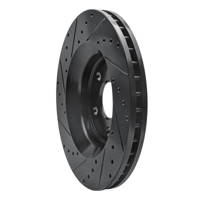 R1 Concepts R1 11-25 Dodge Durango Front Right Drilled & Slotted Black Brake Rotor