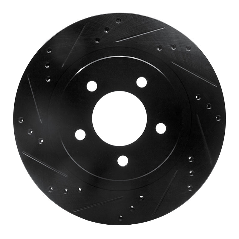 R1 Concepts R1 98-04 Chrysler 300M Front Left Drilled & Slotted Black Brake Rotor