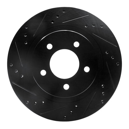 R1 Concepts R1 98-04 Chrysler 300M Front Left Drilled & Slotted Black Brake Rotor