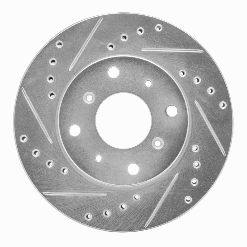 R1 Concepts R1 86-87 Acura Legend Front Left Drilled & Slotted Silver Brake Rotor