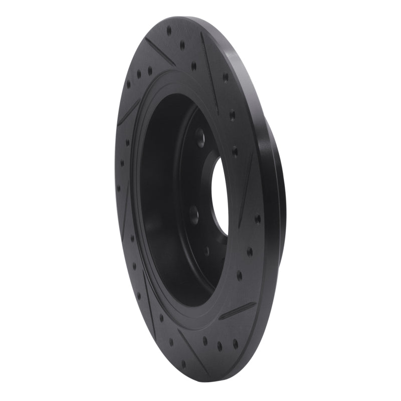 R1 Concepts R1 11-16 Buick Regal Rear Left Drilled & Slotted Black Brake Rotor