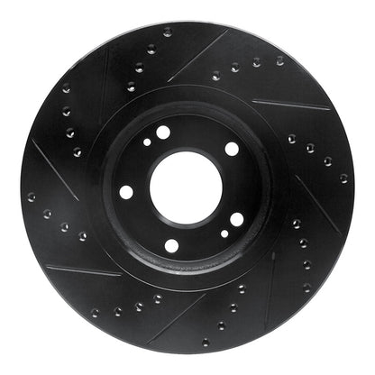 R1 Concepts R1 04-11 Hyundai XG350 Front Right Drilled & Slotted Black Brake Rotor