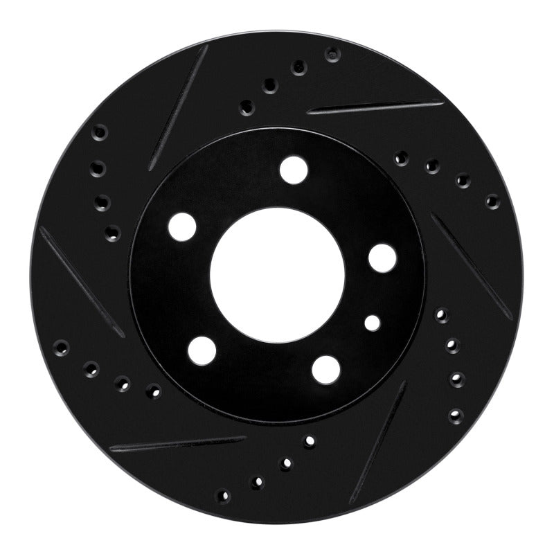 R1 Concepts R1 82-90 Volvo 760 Series Front Left Drilled & Slotted Black Brake Rotor