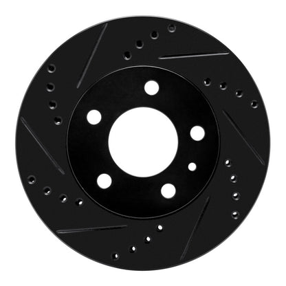 R1 Concepts R1 82-90 Volvo 760 Series Front Left Drilled & Slotted Black Brake Rotor