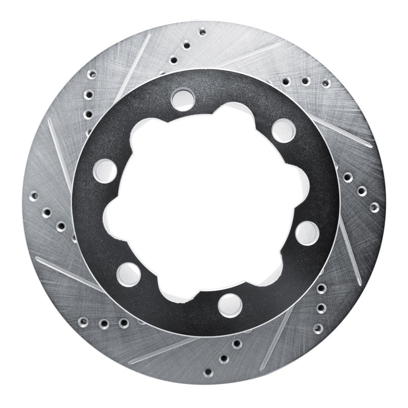 R1 Concepts R1 06-25 American Coach Patriot Rear Left Drilled & Slotted Silver Brake Rotor