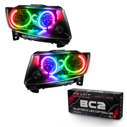ORACLE Lighting Oracle 11-13 Jeep Grand Cherokee SMD HL (Non-HID)-Chrome - ColorSHIFT w/ BC1 Controller