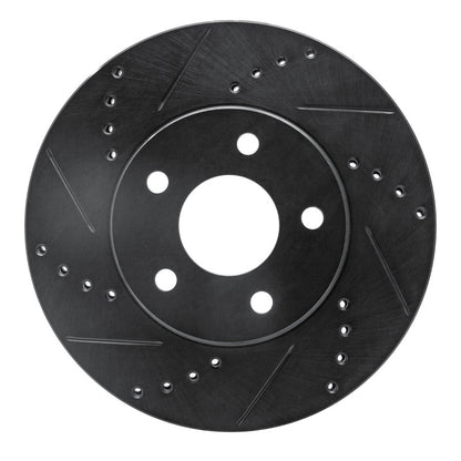 R1 Concepts R1 06-11 Chevrolet HHR Front Left Drilled & Slotted Black Brake Rotor