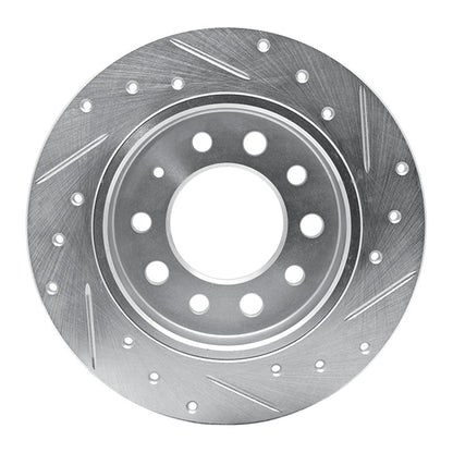 R1 Concepts R1 03-08 Hyundai TIBURON Rear Left Drilled & Slotted Silver Brake Rotor