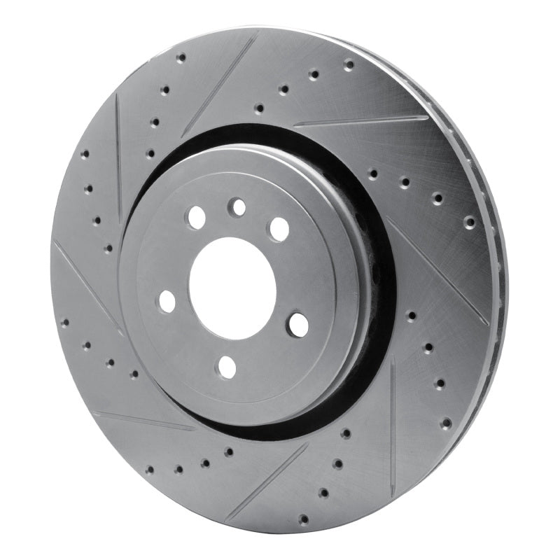R1 Concepts R1 14-23 Dodge Charger Front Left Drilled & Slotted Silver Brake Rotor