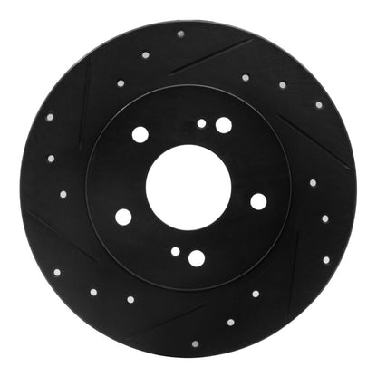 R1 Concepts R1 94-04 Infiniti I30 Rear Left Drilled & Slotted Black Brake Rotor