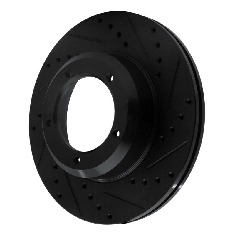 R1 Concepts R1 90-16 Land Rover Defender (Mexico) Front Right Drilled & Slotted Black Brake Rotor