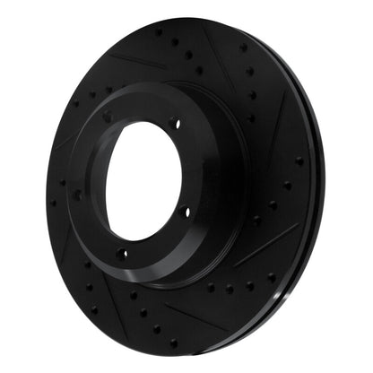 R1 Concepts R1 90-16 Land Rover Defender (Mexico) Front Right Drilled & Slotted Black Brake Rotor