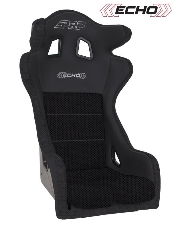 PRP Seats PRP Echo Composite Seat- Black (PRP Black Outline/Delta Black- Black Stitching)