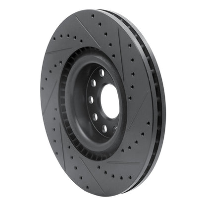 R1 Concepts R1 06-13 Audi S3 (Mexico) Front Left Drilled & Slotted Black Brake Rotor
