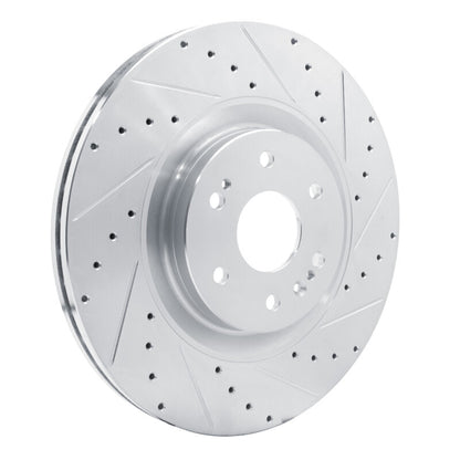 R1 Concepts R1 21-25 Cadillac Escalade Front Right Drilled & Slotted Silver Brake Rotor