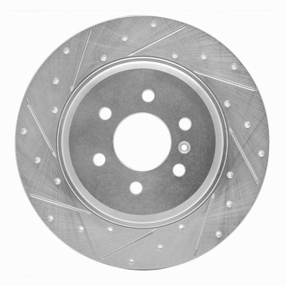 R1 Concepts R1 11-15 VPG MV-1 Rear Left Drilled & Slotted Silver Brake Rotor
