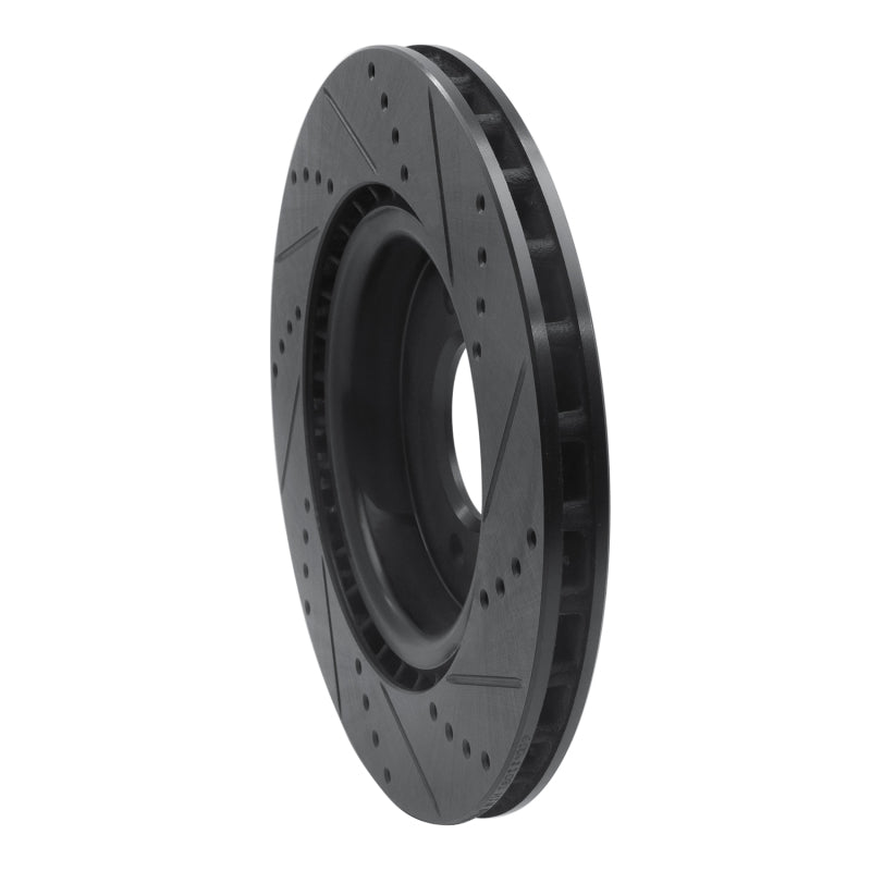 R1 Concepts R1 18-20 Land Rover Range Rover Sport Rear Left Drilled & Slotted Black Brake Rotor