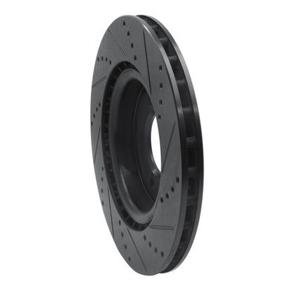 R1 Concepts R1 18-20 Land Rover Range Rover Sport Rear Left Drilled & Slotted Black Brake Rotor