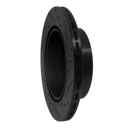 R1 Concepts R1 92-96 Mitsubishi DIAMANTE Rear Left Drilled & Slotted Black Brake Rotor
