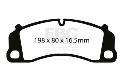 EBC 13-15 Porsche 911 (991) GT3 3.8L (Cast Iron Rotor Only) Bluestuff Front Brake Pads