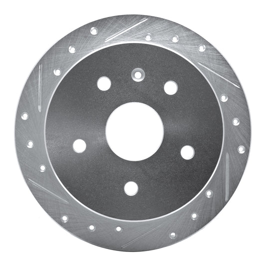 R1 Concepts R1 99-02 Daewoo Leganza Rear Left Drilled & Slotted Silver Brake Rotor